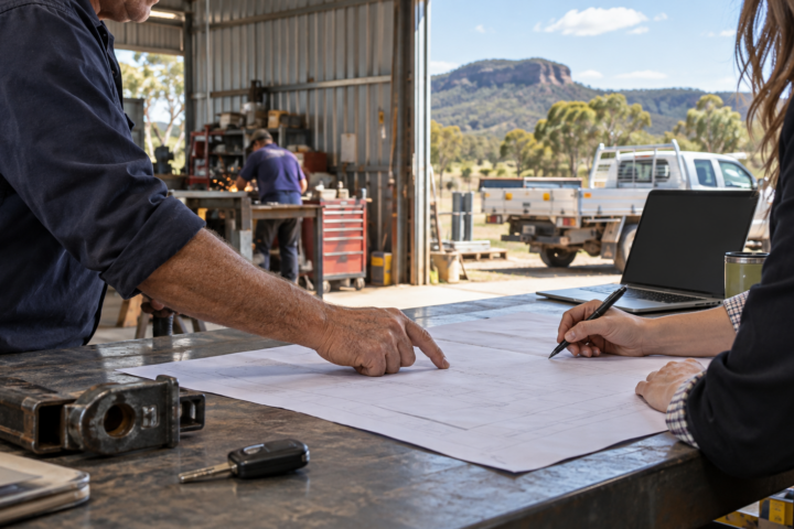 Regional New South Wales business storefront with financial planning materials