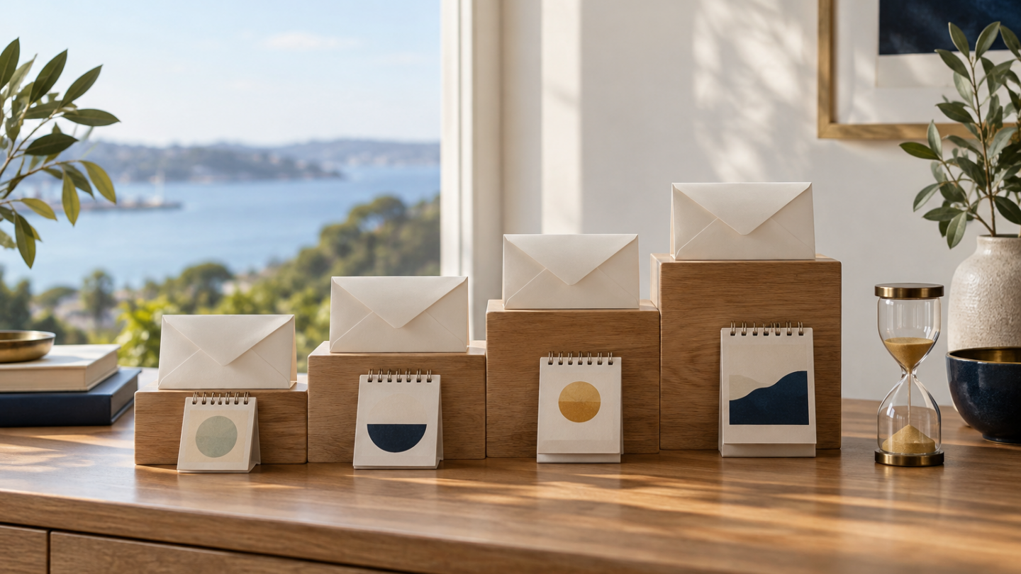 A sequence of secure savings boxes arranged like ascending steps