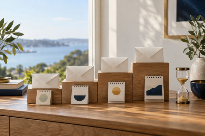 A sequence of secure savings boxes arranged like ascending steps